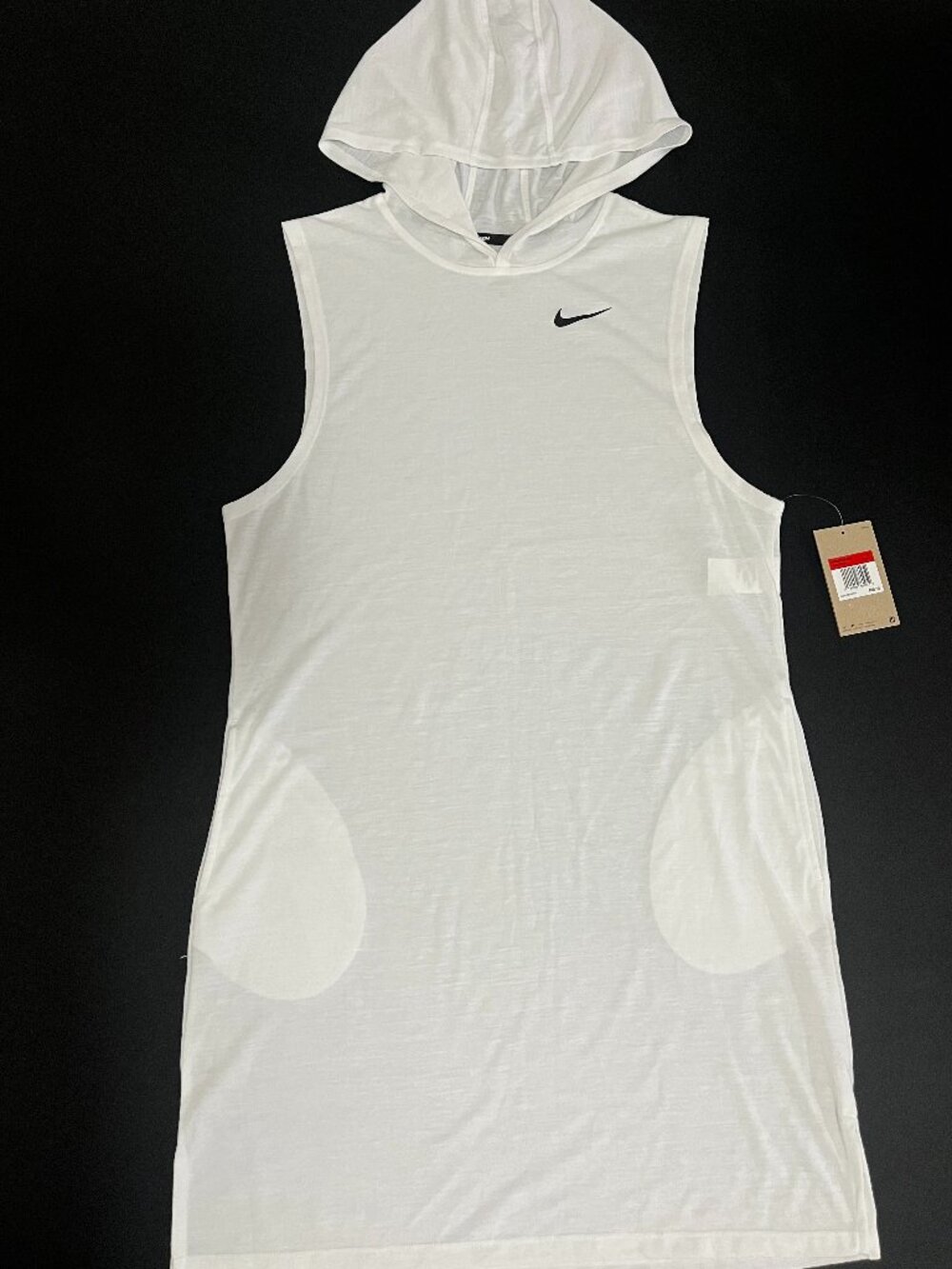 Nike Swim Sleeveless Hooded Cover Up Dress White Size L NWT
